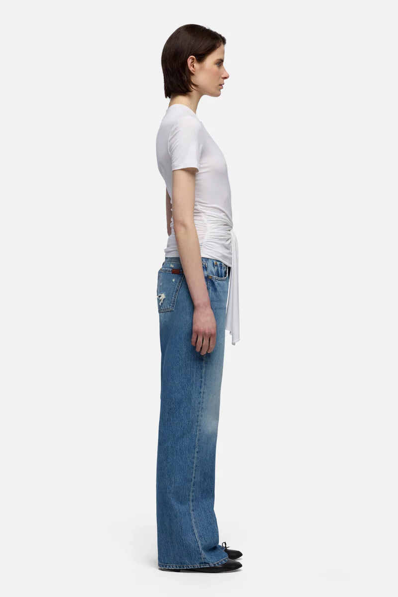 FITTED TWIST TEE in Lyocell Optical White