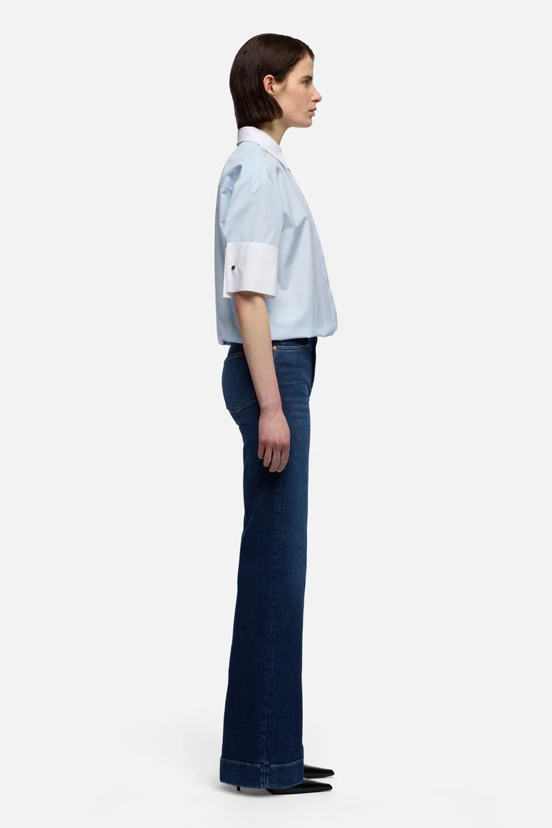 SHORT SLEEVE SHIRT in Poplin Sky Blue
