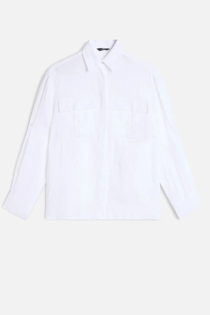 UTILITY LONG SLEEVE SHIRT in Linen White