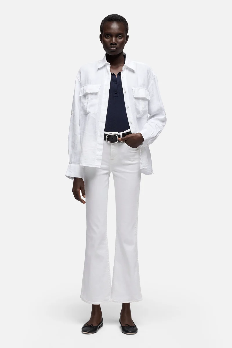 UTILITY LONG SLEEVE SHIRT in Linen White