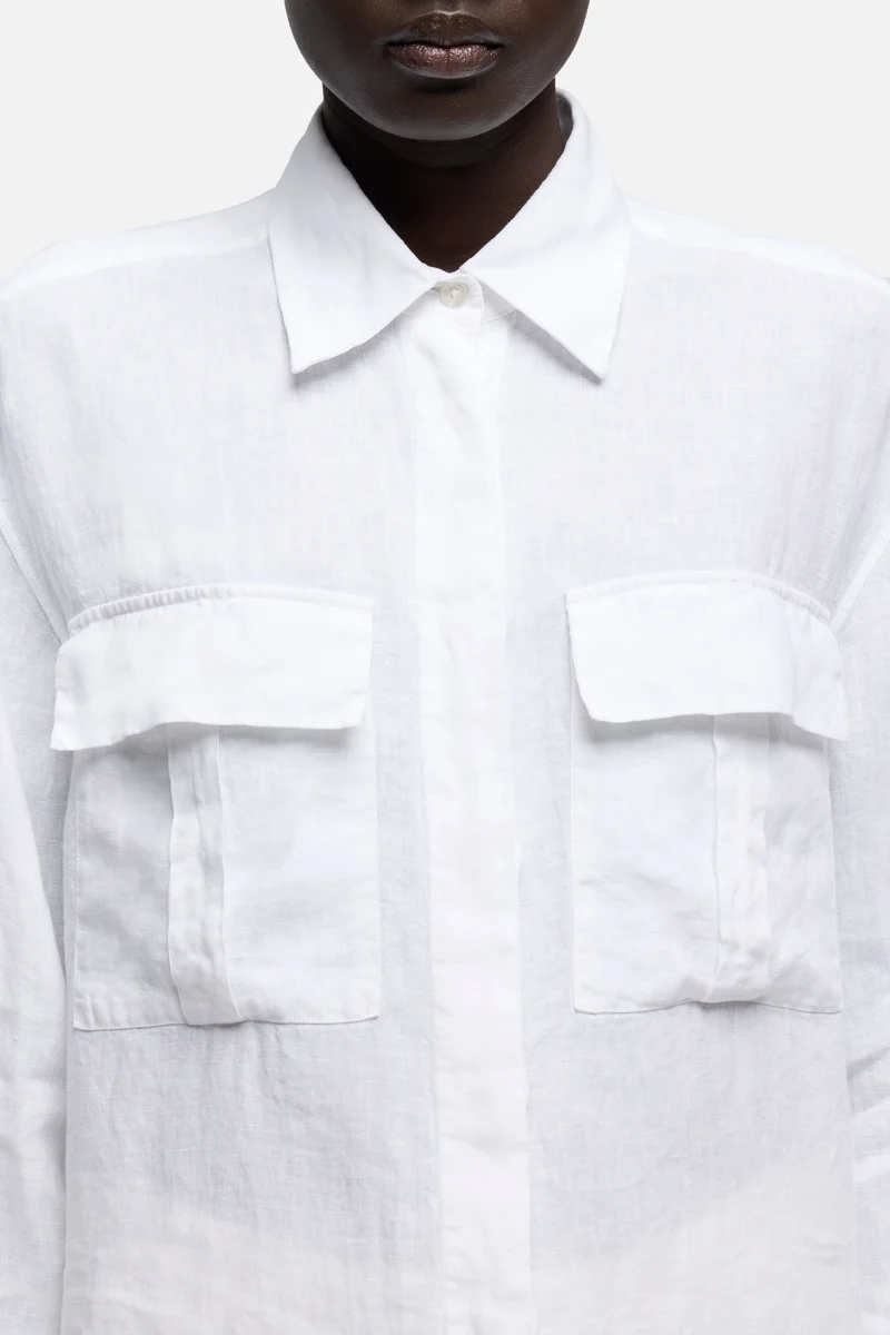UTILITY LONG SLEEVE SHIRT in Linen White