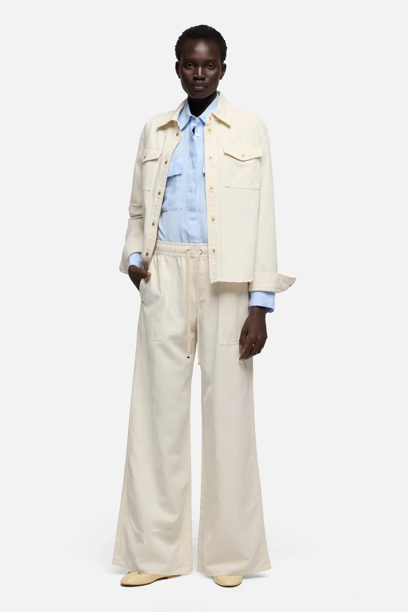 UTILITY LONG SLEEVE SHIRT in Linen Light Blue