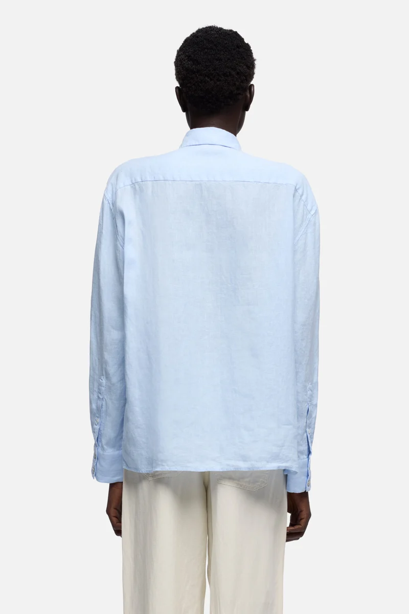 UTILITY LONG SLEEVE SHIRT in Linen Light Blue