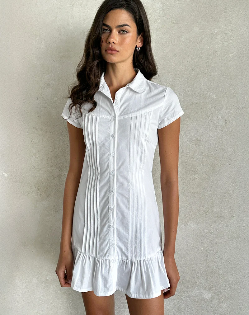 Wilsey Mini-Hemdkleid aus Popeline Weiß
