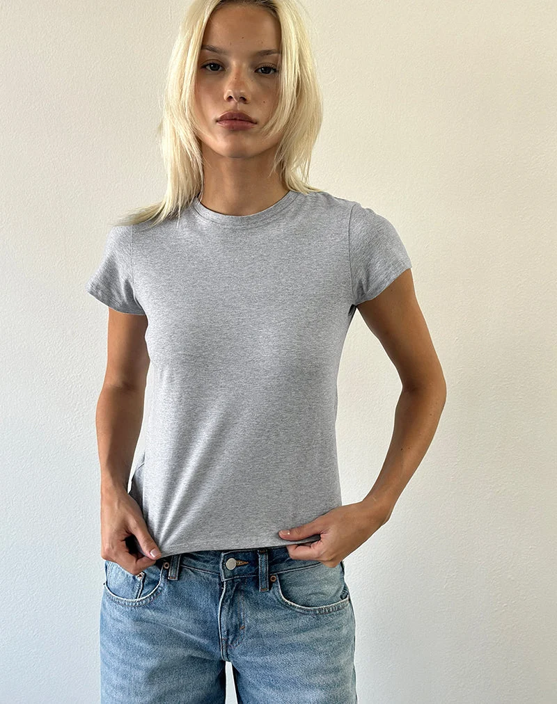 Clio Baggy Tee in Grau meliert