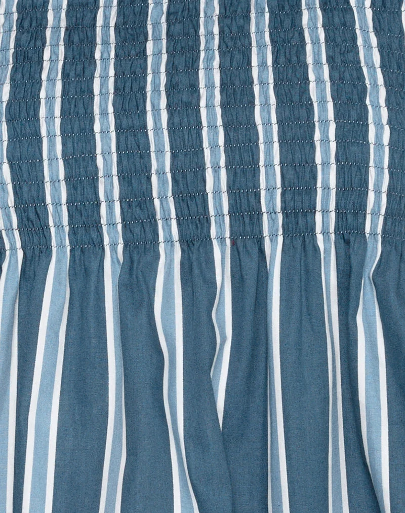 Zerah Top aus Popeline Formal Stripe Navy