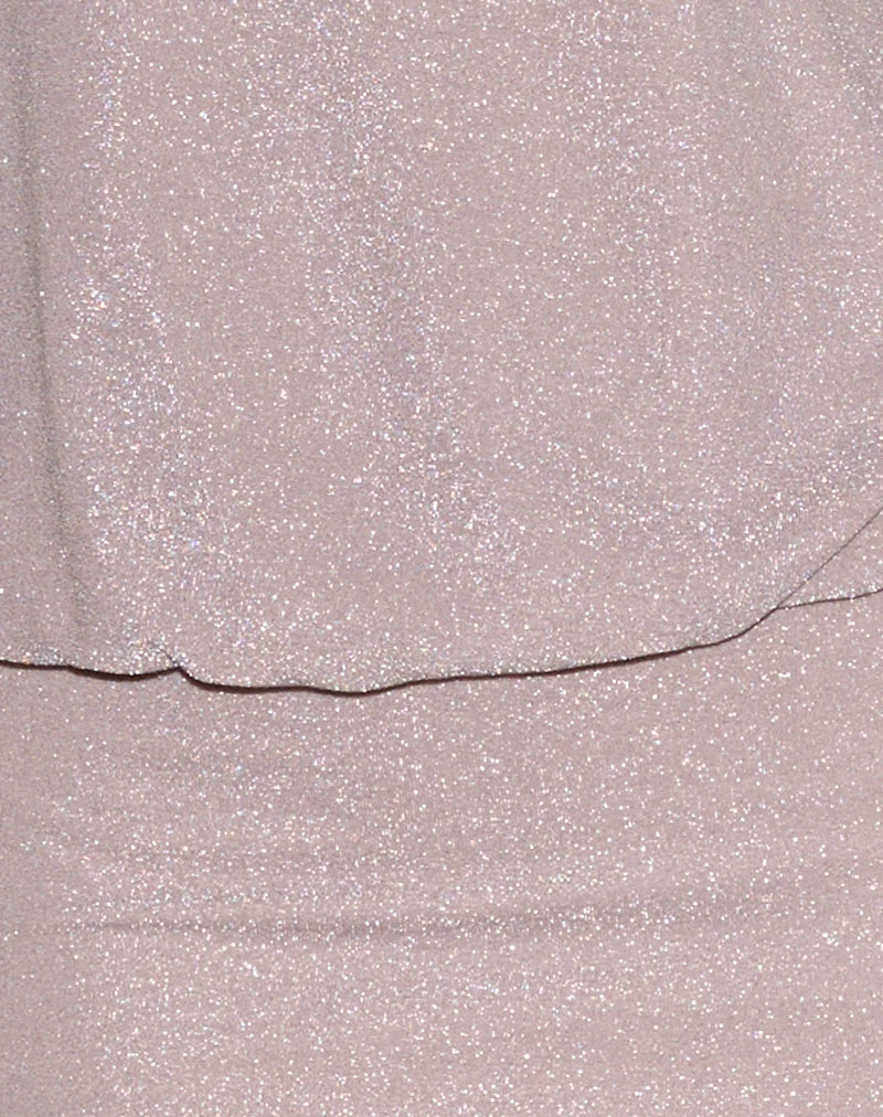 Joanka Krawattenkleid aus schimmerndem Lurex in Rosa