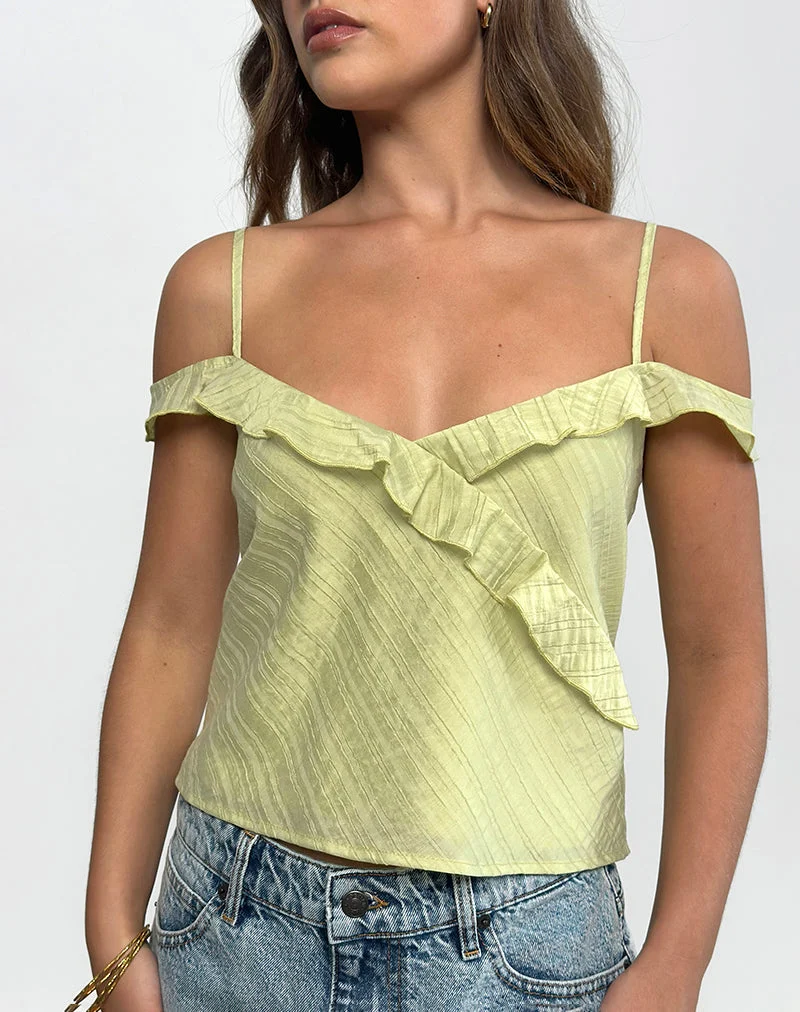 Savira Top aus Chiffonstreifen Grün