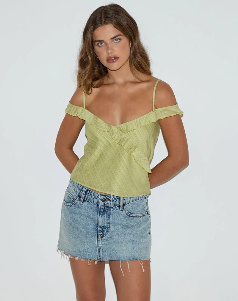 Savira Top aus Chiffonstreifen Grün
