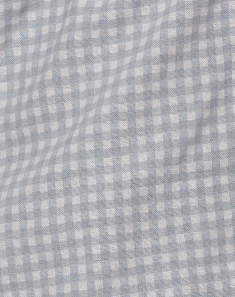 Eldana Neckholder-Top in Mini Gingham Blau und Grau