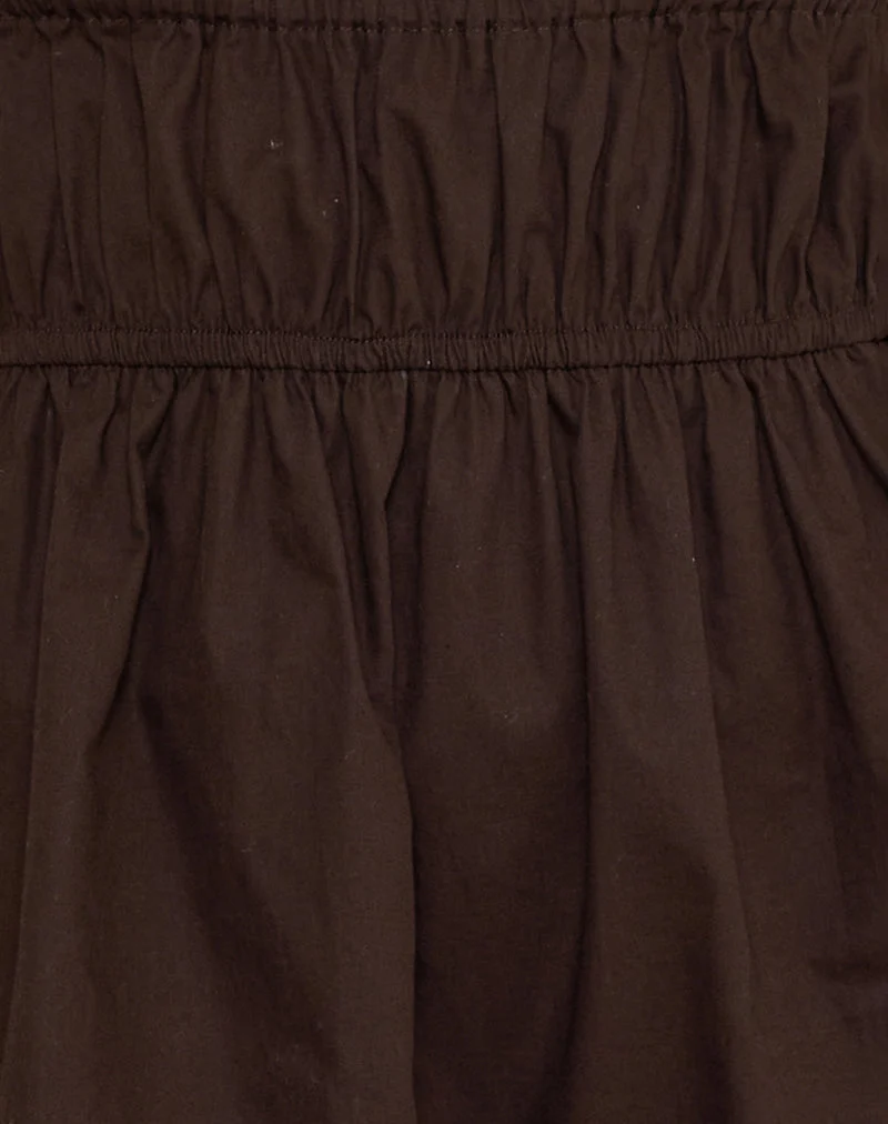 Shoyo Rüschen-Minikleid in Bitterschokolade