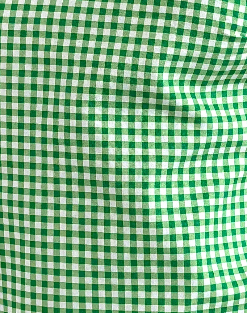 Sanamu Rüschen-Top in Mini Gingham Grün