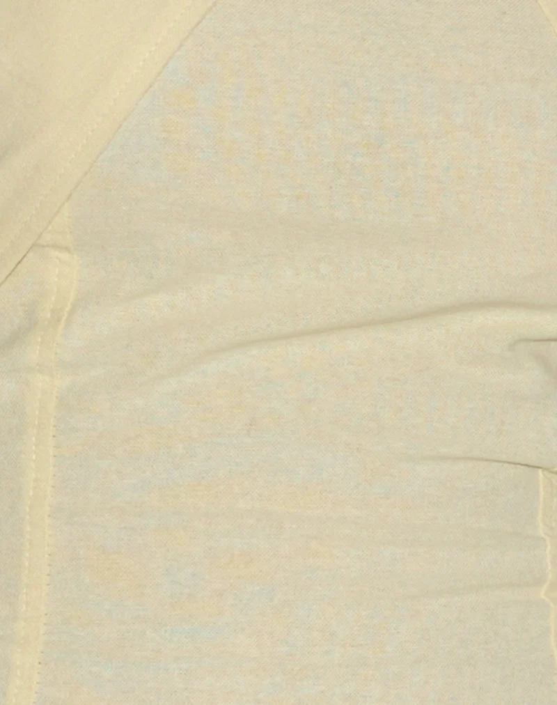 Lasy Leinen Wrap Neckholder Top in Lemon