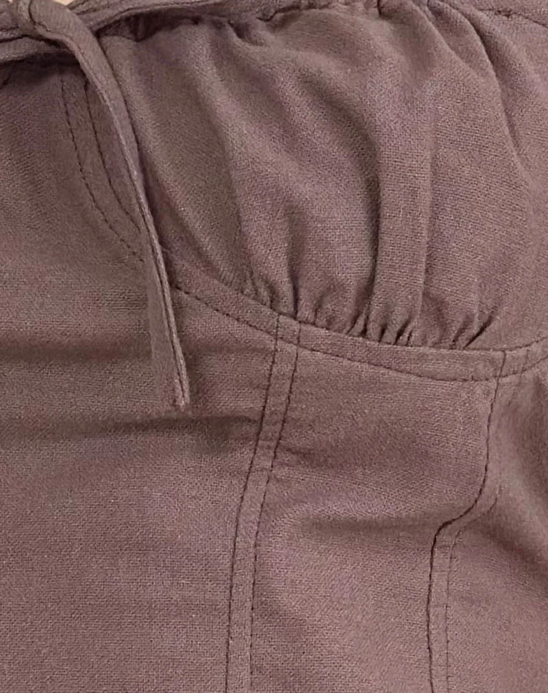 Kamden Cami Top aus Leinen Deep Taupe