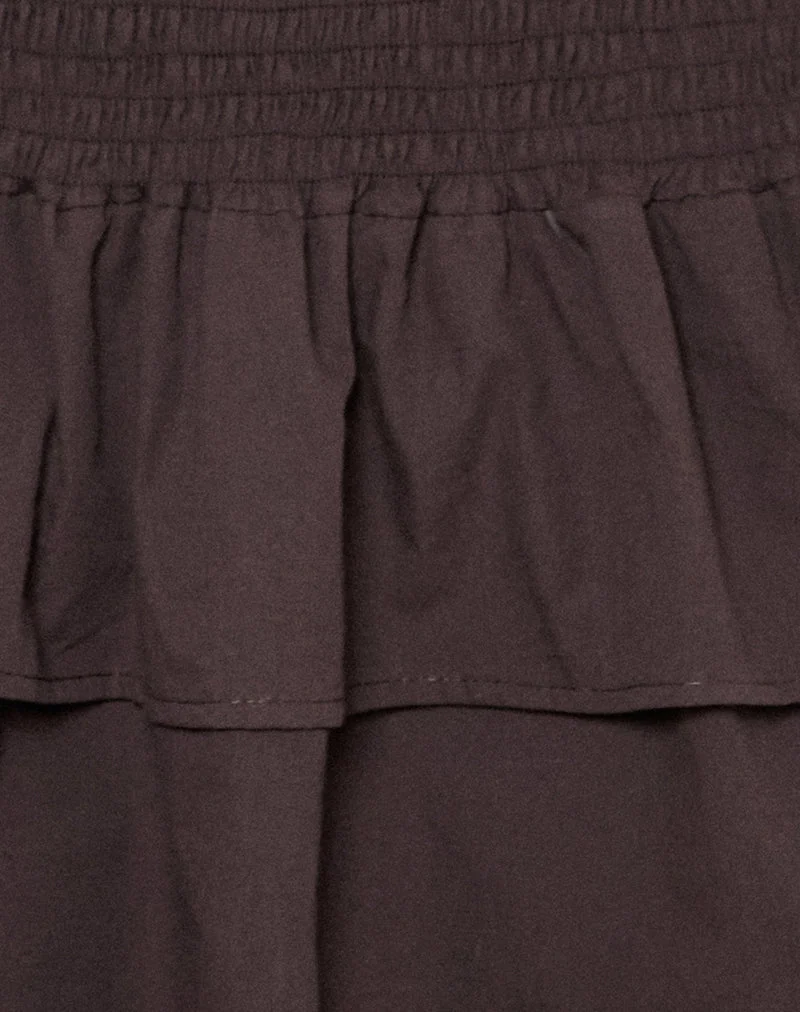 Herais Halterneck-Minikleid in tiefem Mahagoni