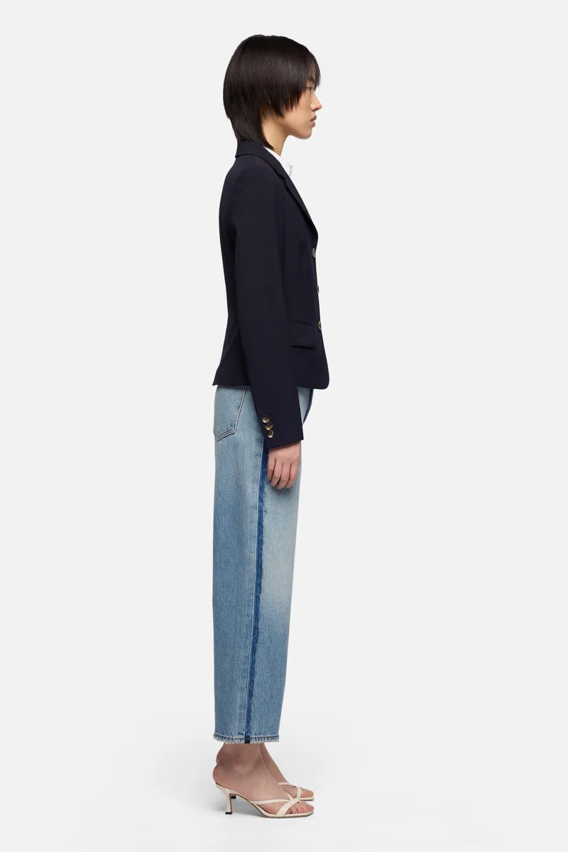 FITTED BLAZER in Wool Blend Dark Navy
