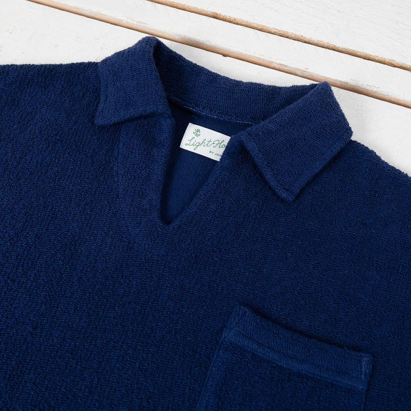 Cotton Pile Skipper Shirt Navy