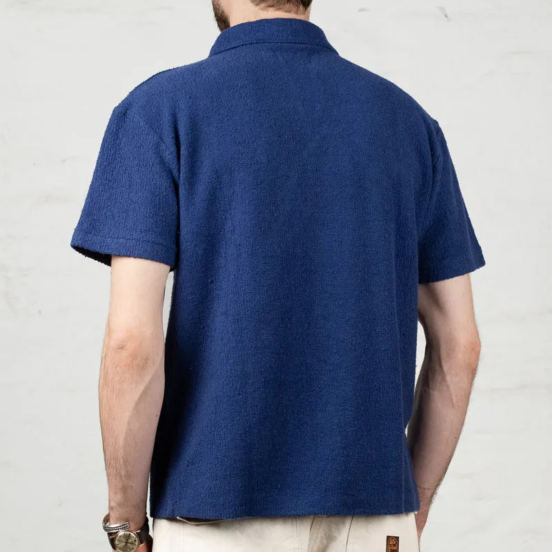 Cotton Pile Skipper Shirt Navy