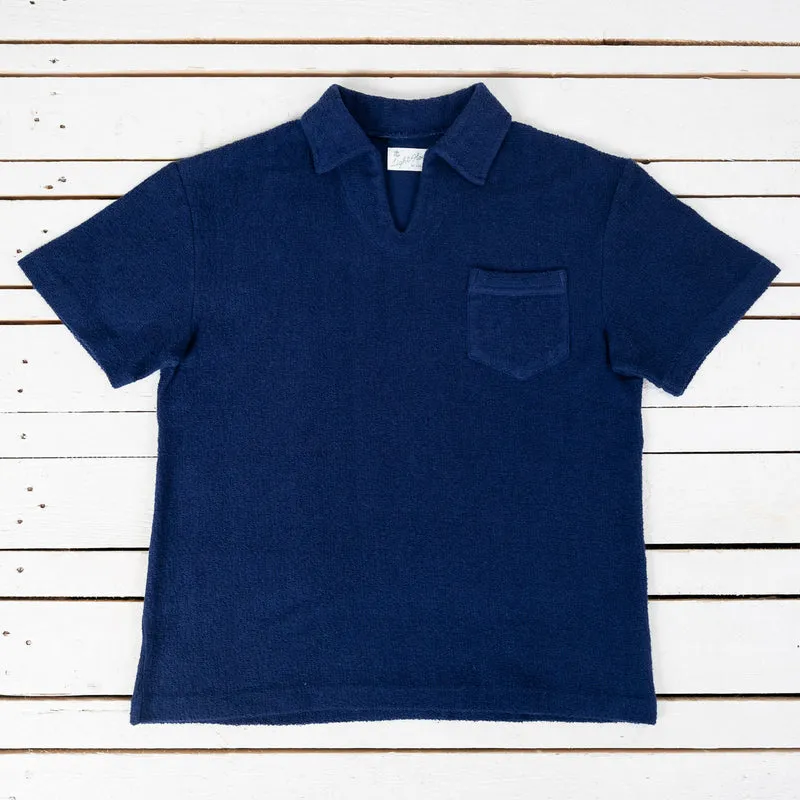 Cotton Pile Skipper Shirt Navy