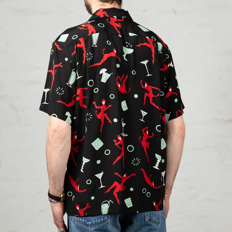 Devils & Drinks Hawaii Hemd Schwarz