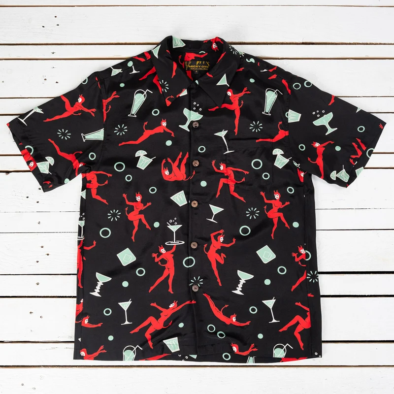 Devils & Drinks Hawaii Hemd Schwarz