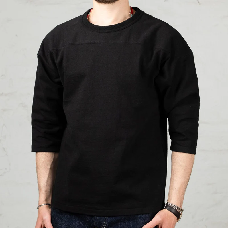 Heavy Cotton Football Tee Schwarz
