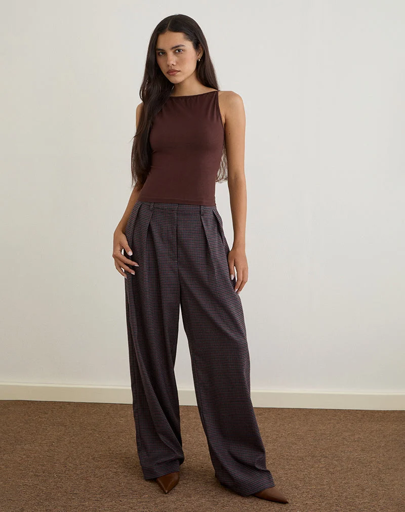 Dudley Vest Top aus Jersey Bitter Chocolate