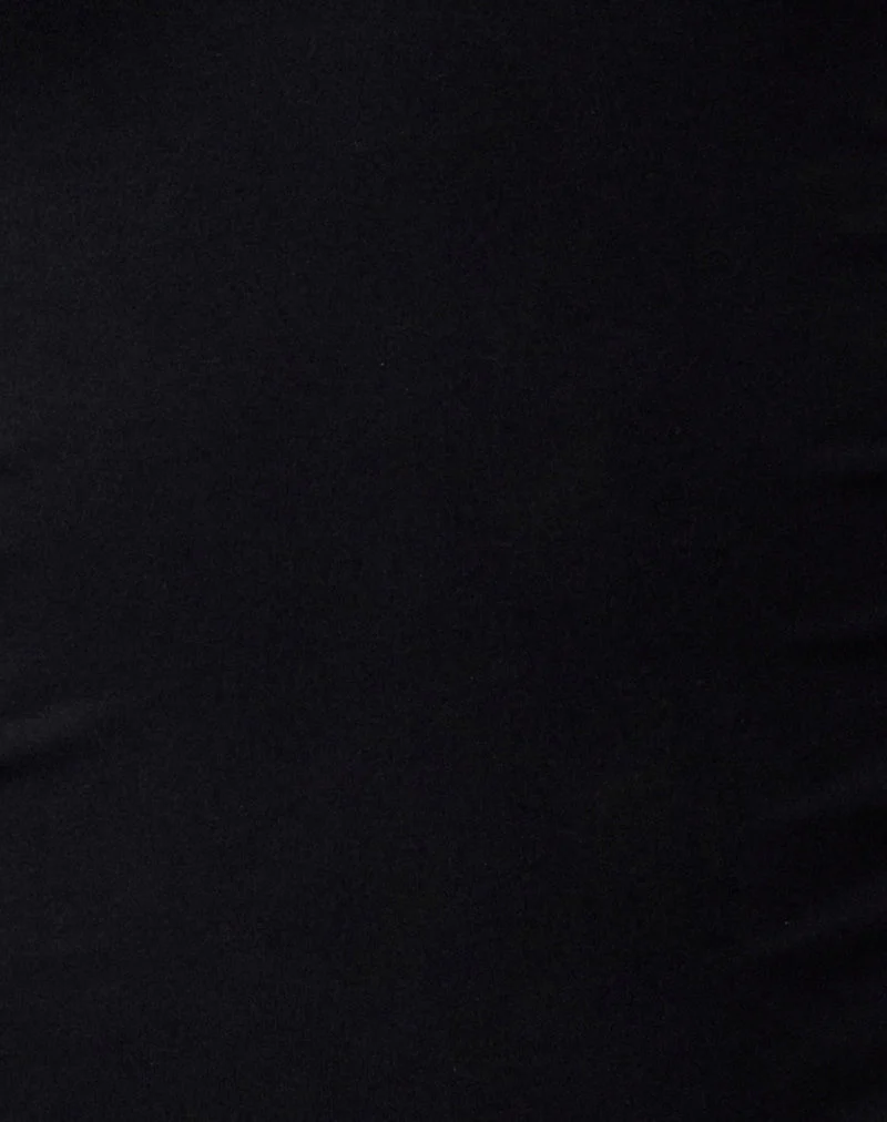 Melton Langarm-Trägertop aus Rayon Jersey Schwarz