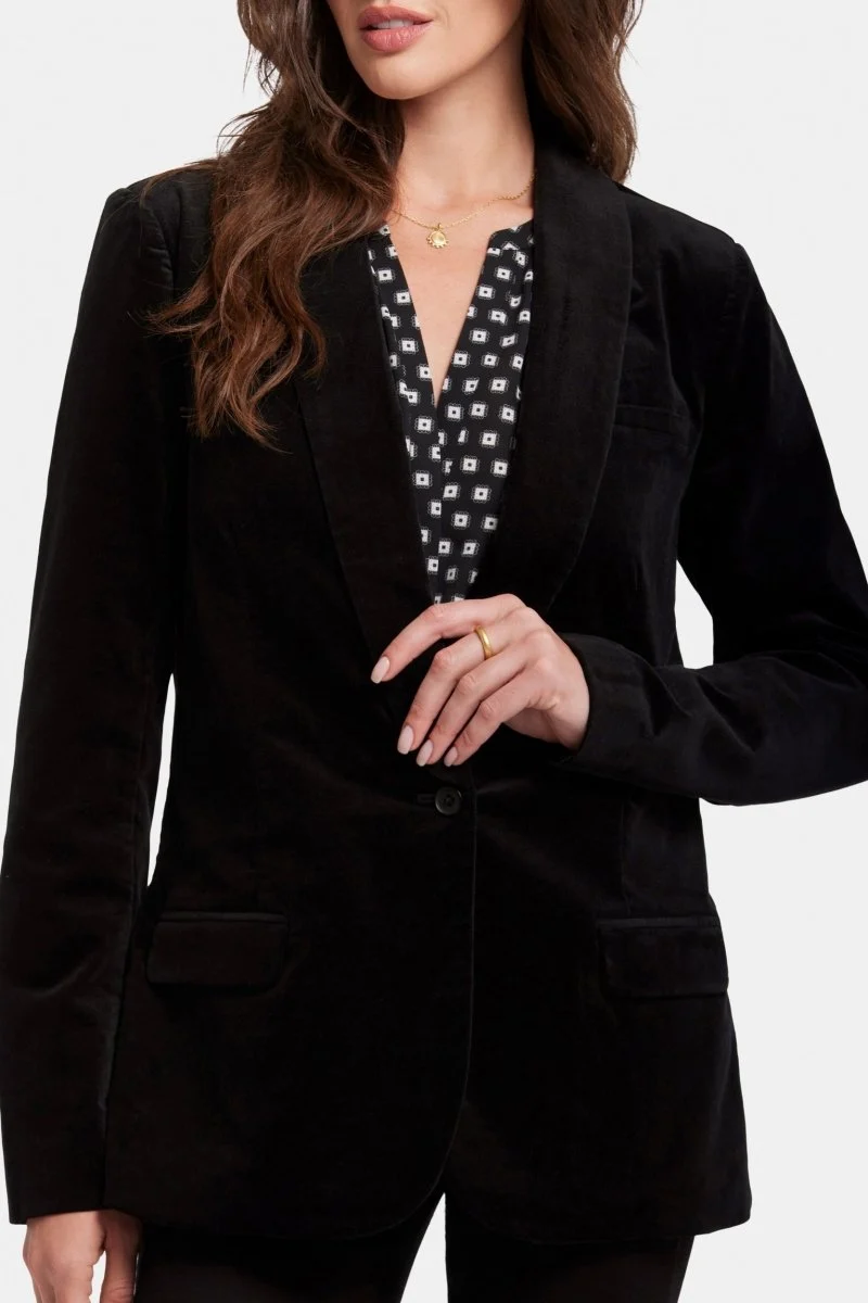 Smoking Blazer Baumwollsamt Schwarz | Black