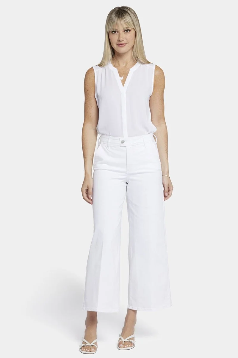 Mona Weite Bein Knöchel Jeans mit hoher Taille | Optic White