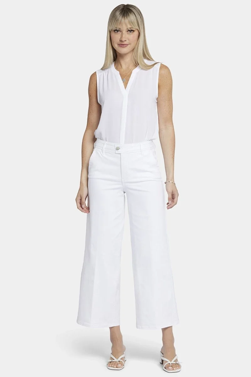 Mona Weite Bein Knöchel Jeans mit hoher Taille | Optic White