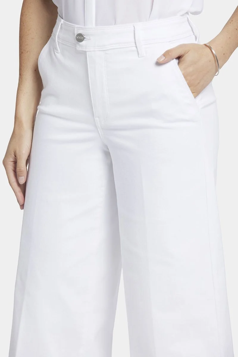 Mona Weite Bein Knöchel Jeans mit hoher Taille | Optic White