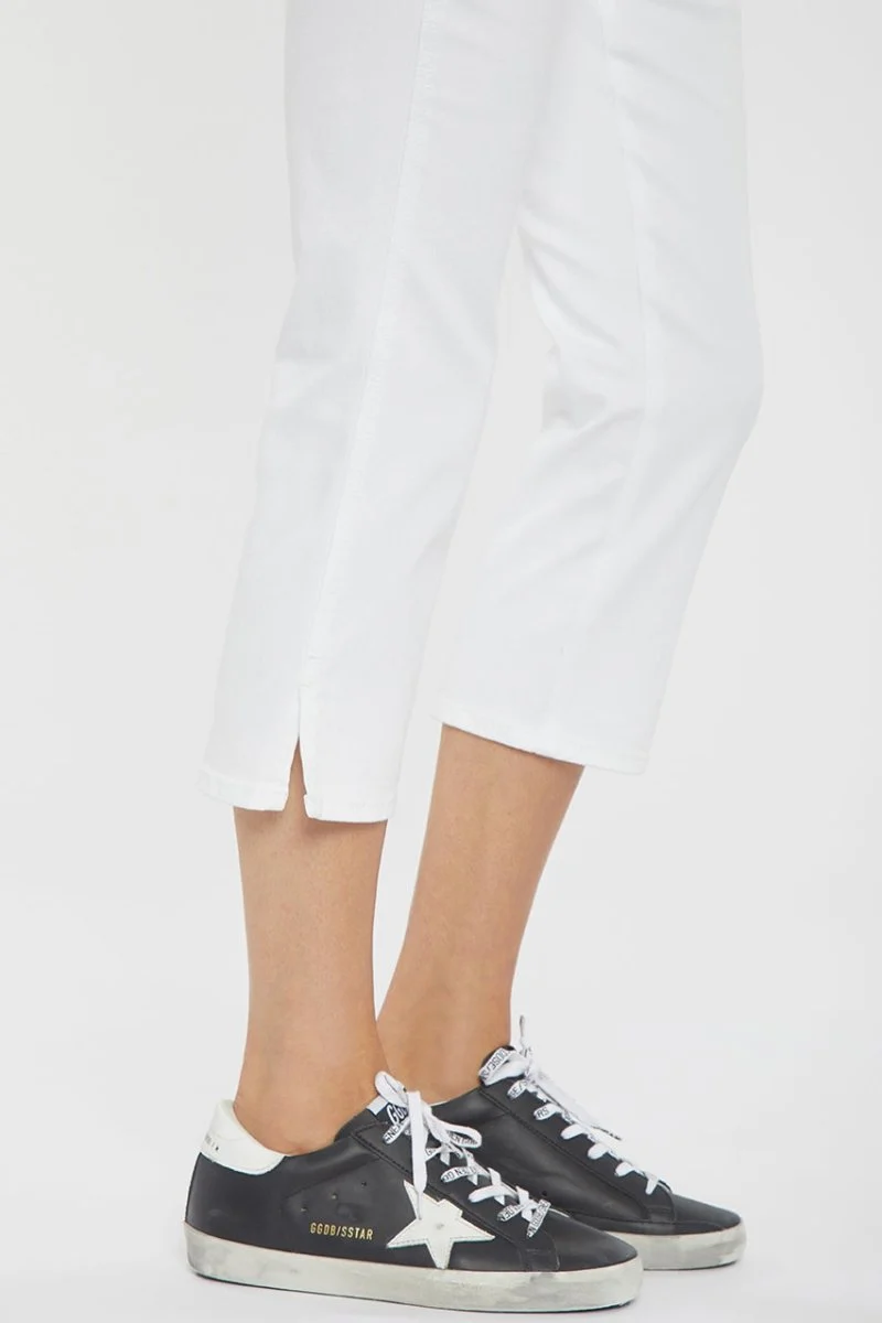 Chloe Capri Jeans mit Seitenschlitzen | Optic White