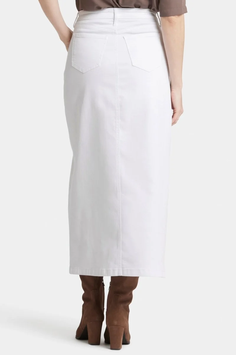 High Rise Langer Rock mit Mittelschlitz vorne | Optic White