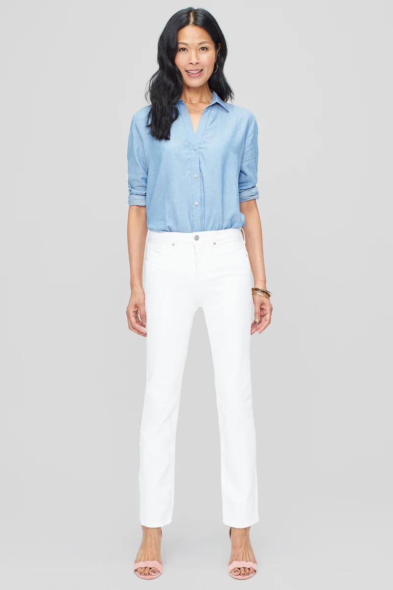 Sheri Slim Jeans Weiß Farbiger Denim | Optic White