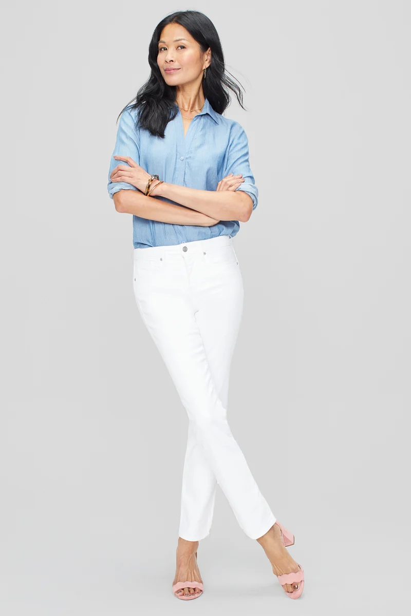 Sheri Slim Jeans Weiß Farbiger Denim | Optic White