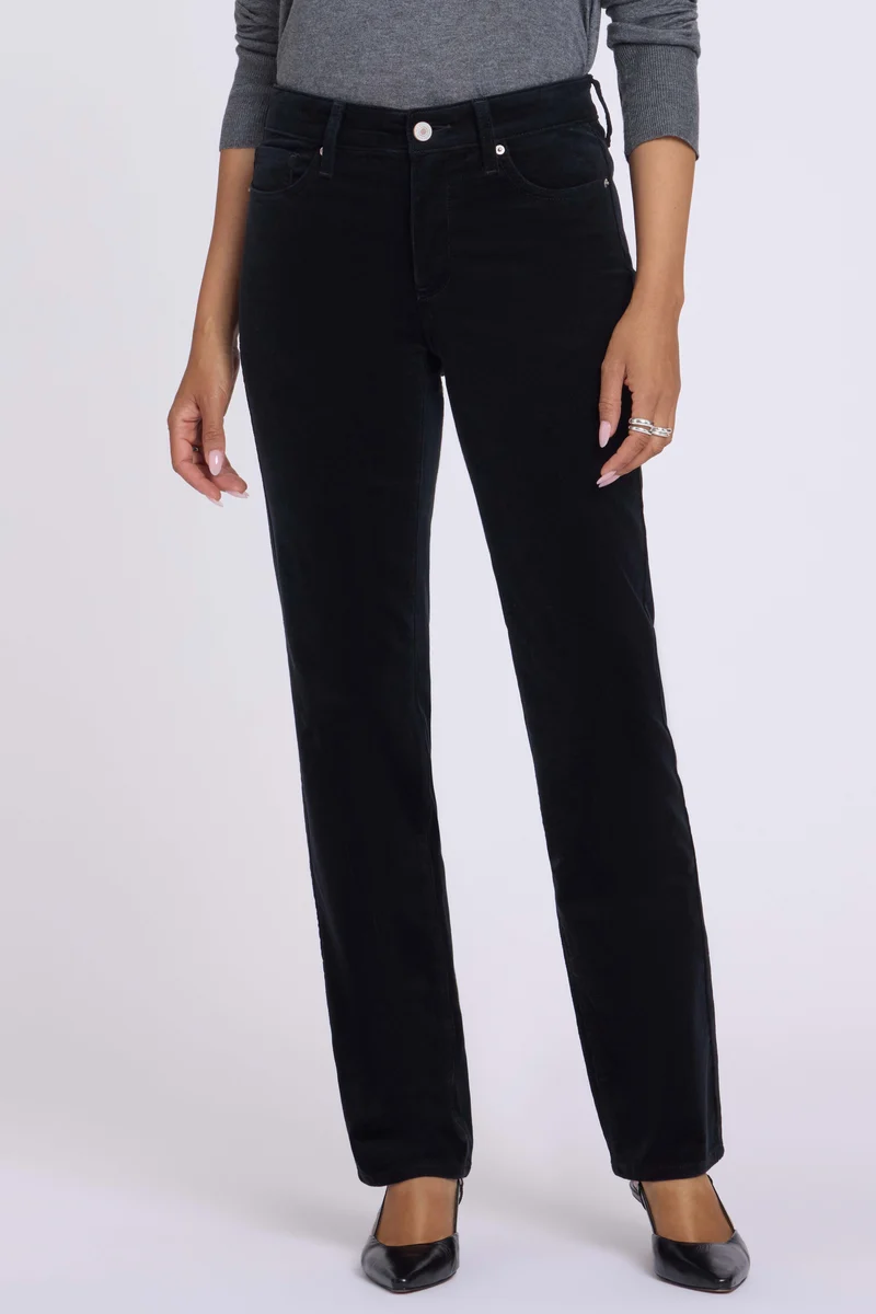 Marilyn Straight Corduroy Pants | Black