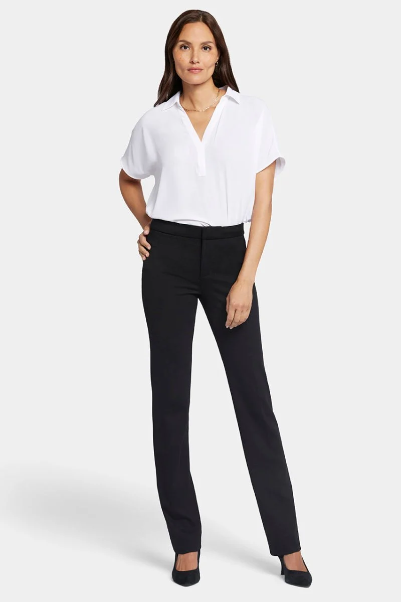 Slim Pants in Ponte Knit | Black