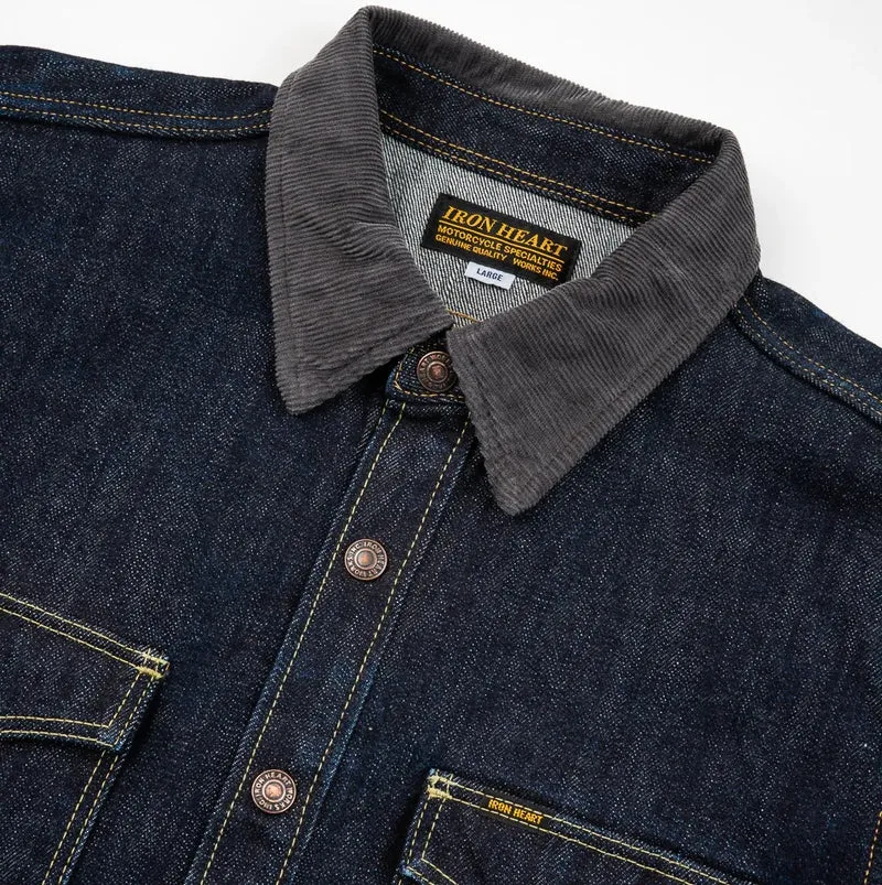 IHSH-427-IND 16 oz. Selvedge Denim CPO Shirt Indigo
