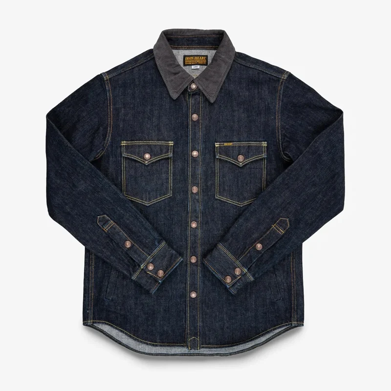 IHSH-427-IND 16 oz. Selvedge Denim CPO Shirt Indigo
