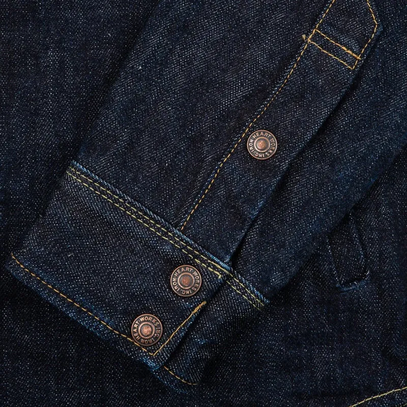 IHSH-427-IND 16 oz. Selvedge Denim CPO Shirt Indigo