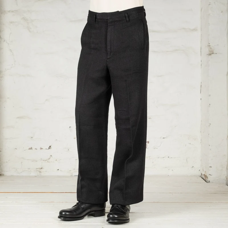 Loft Trousers Linen Wool Schwarz