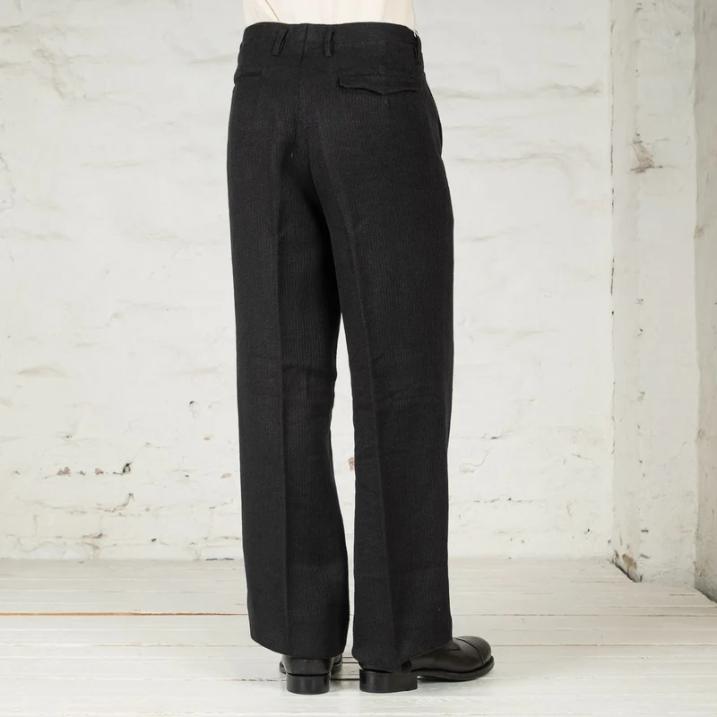 Loft Trousers Linen Wool Schwarz