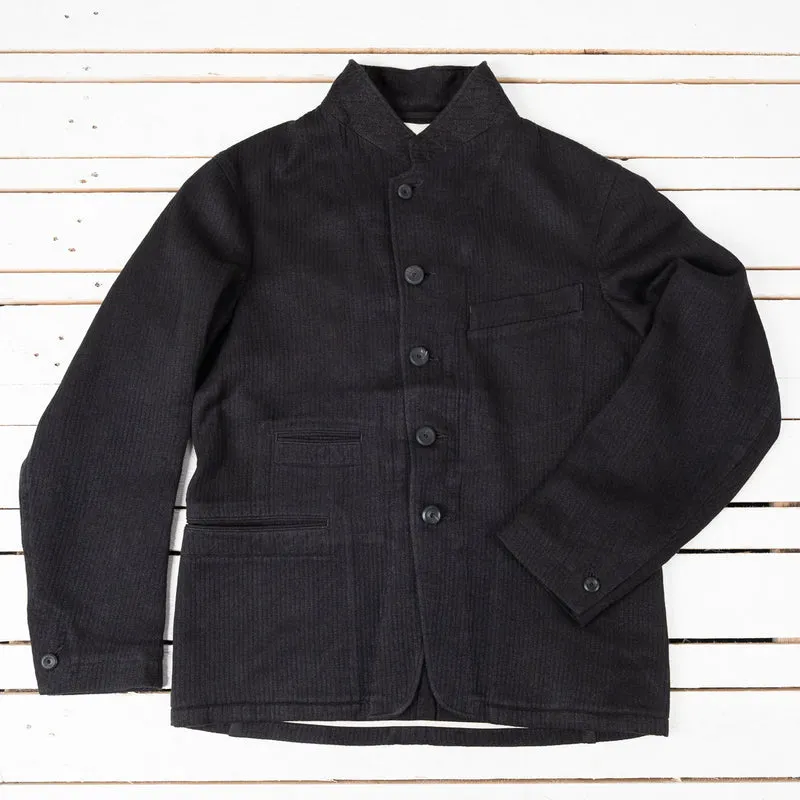 Continental Sack Jacket Linen Wool Schwarz