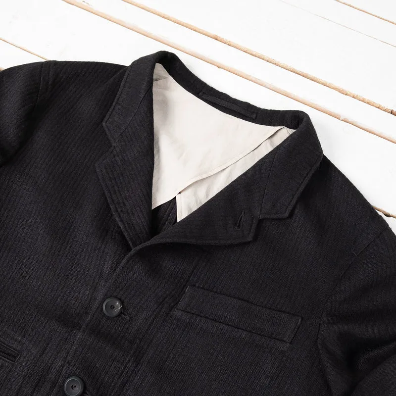 Continental Sack Jacket Linen Wool Schwarz