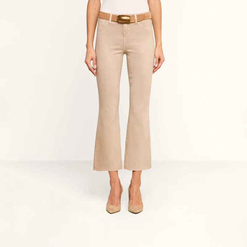 Kendra Coated Cropped Flare Jean