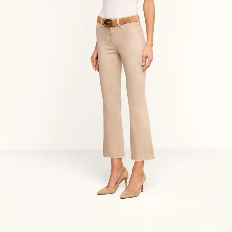 Kendra Coated Cropped Flare Jean