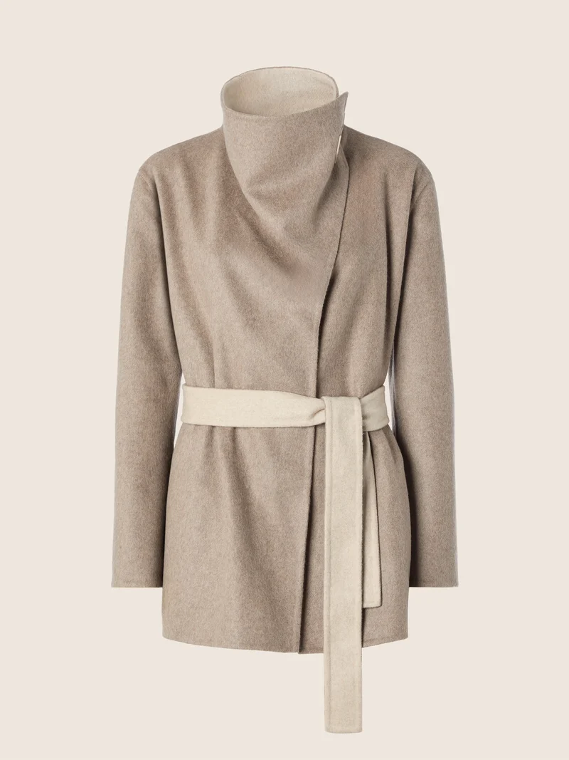 Cashmere-Wool-Silk Double Caban Coat