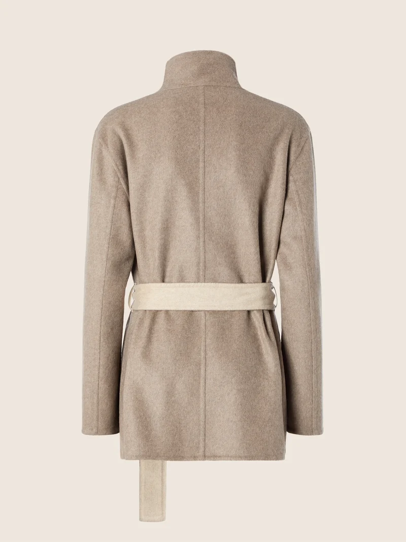 Cashmere-Wool-Silk Double Caban Coat