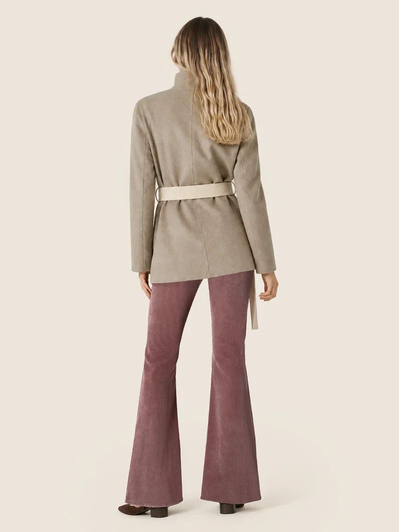 Cashmere-Wool-Silk Double Caban Coat